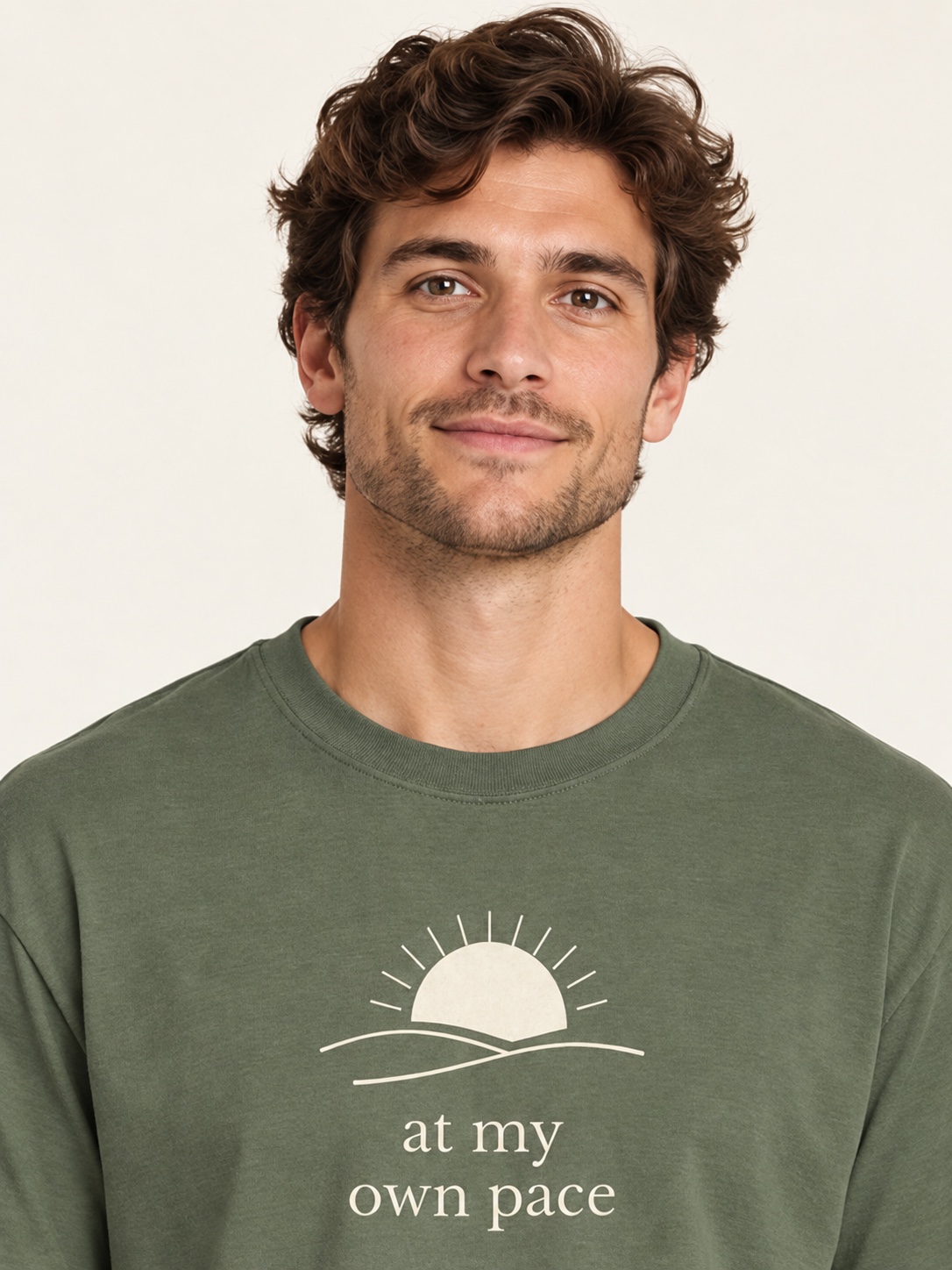 Own Pace T-shirt shown on a model